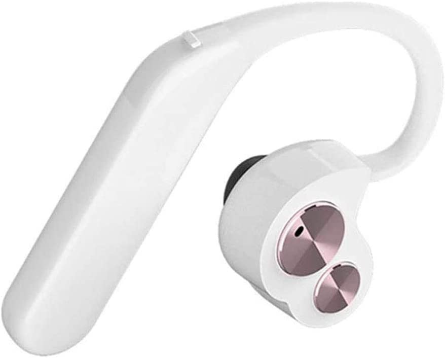 Wireless Bluetooth Headphones V5.0 with 16-Hour Battery Life, Stereo Sound & Noise Cancelling Mic - IPX7 Waterproof Earbuds for iPhone Android Smartphones - Perfect for Driving, Business Calls, Office Work & Gym (White)