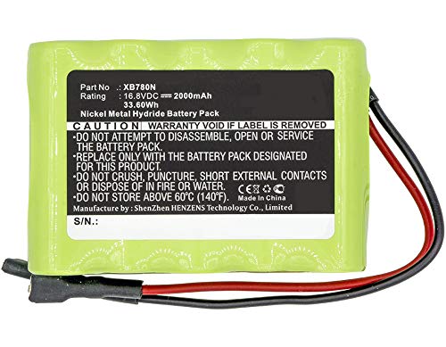 Synergy Digital Replacement Vacuum Cleaner Battery for Shark XB780N & Euro-Pro XB780N - 16.8V 2000mAh Ni-MH High Capacity Battery - Perfect for Deep Cleaning Carpets, Hard Floors and Pet Hair Removal