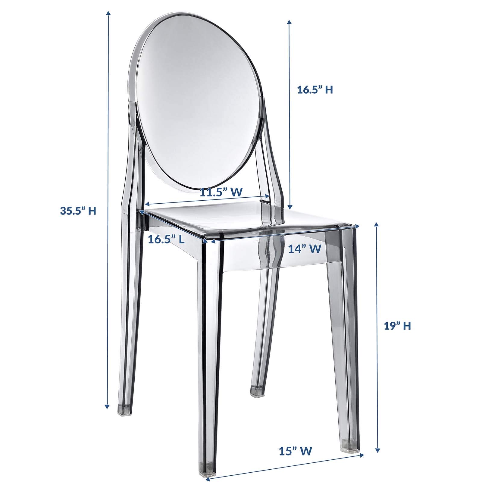 Modway Casper Modern Acrylic Stacking Dining Chair - Smoke Translucent Kitchen & Dining Room Furniture - Ready to Use for Small Spaces & Outdoor Entertaining