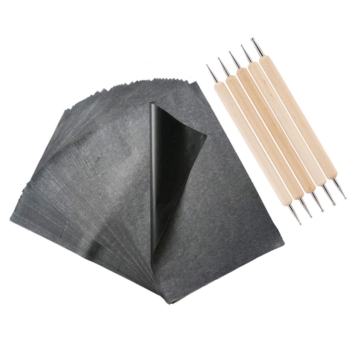 STOBOK A4 Carbon Transfer Paper Set (21x29.7cm) - Single Sided Graphite Tracing Paper for Canvas, Wood & Fabric - Perfect for DIY Crafts, Sewing Patterns & Art Projects