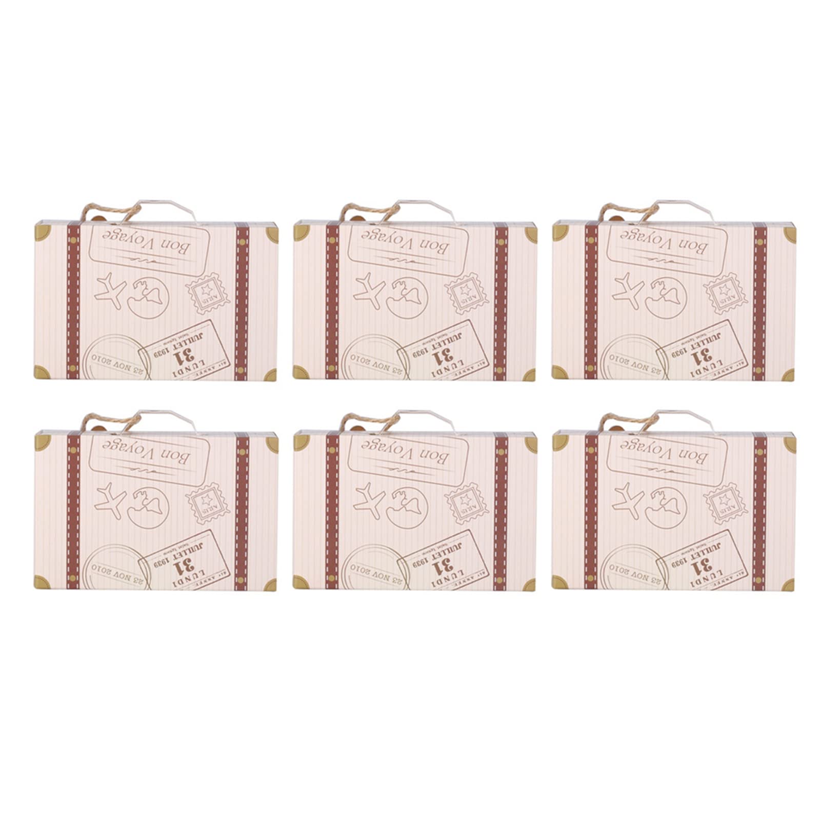 Vintage Mini Suitcase Favor Box - Portable Cardboard Candy Storage Case with Lid | Foldable Wedding Party Favors, Birthday Gift Box | Perfect for Wedding Decor, Candy Display, Party Favors & Decorative Storage