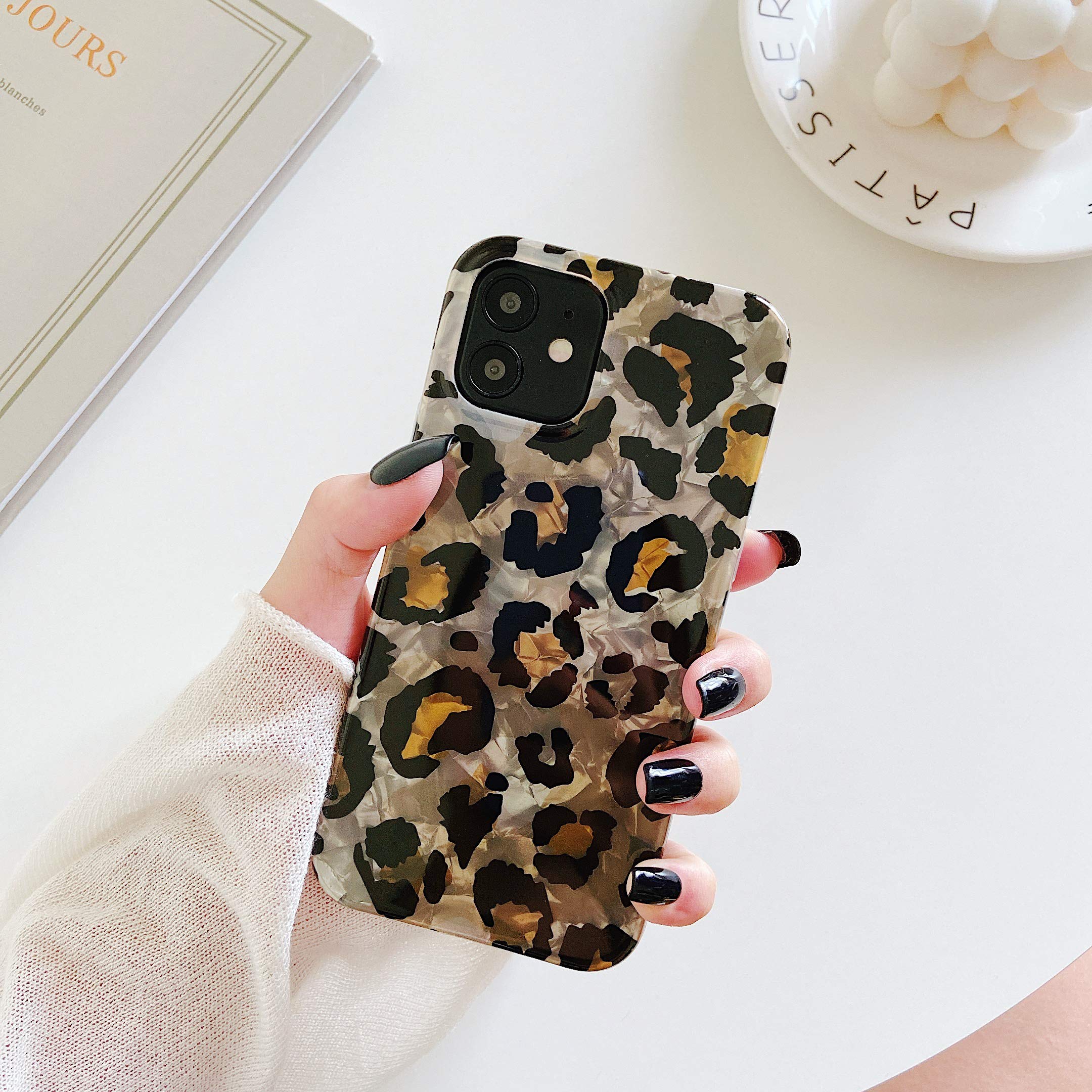 Leopard Glitter Sparkle Soft Silicone Gel Phone Case for iPhone 11 - Flexible Protective Cover with Shock Absorption | Perfect for Everyday Use, Work, and Travel