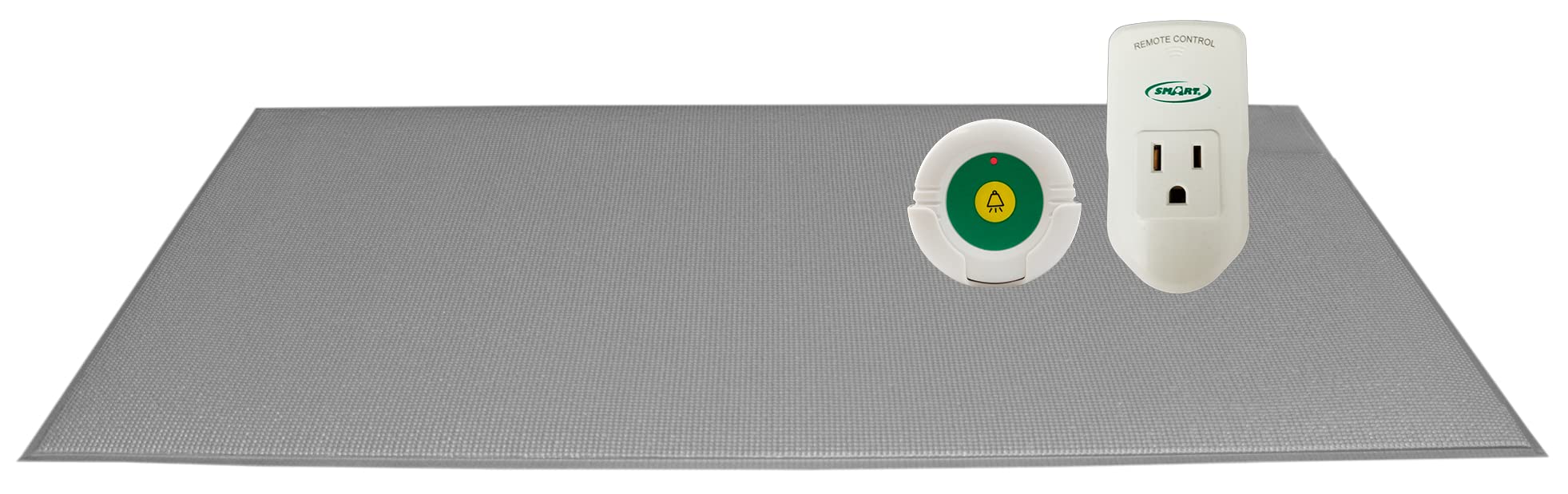 Smart Caregiver Cordless Grey Floor Mat with Light Outlet – Motion Sensor Night Light for Elderly Safety & Fall Prevention | Ideal for Bedrooms, Hallways & Bathrooms