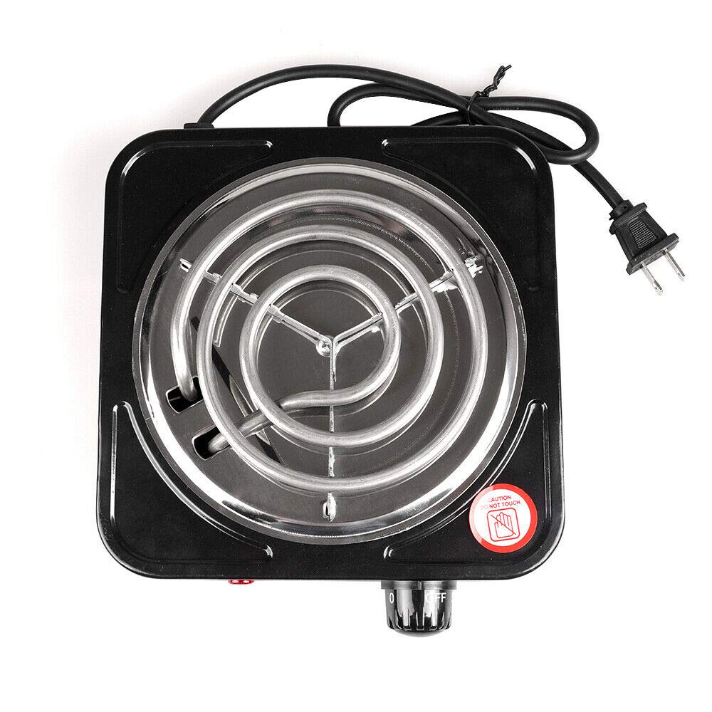1000W Portable Electric Single Coil Burner - Stainless Steel Hot Plate with 5-Level Temperature Control for Home, Dorm, Office & Camping | Perfect for Boiling, Frying, Cooking & Outdoor Adventures