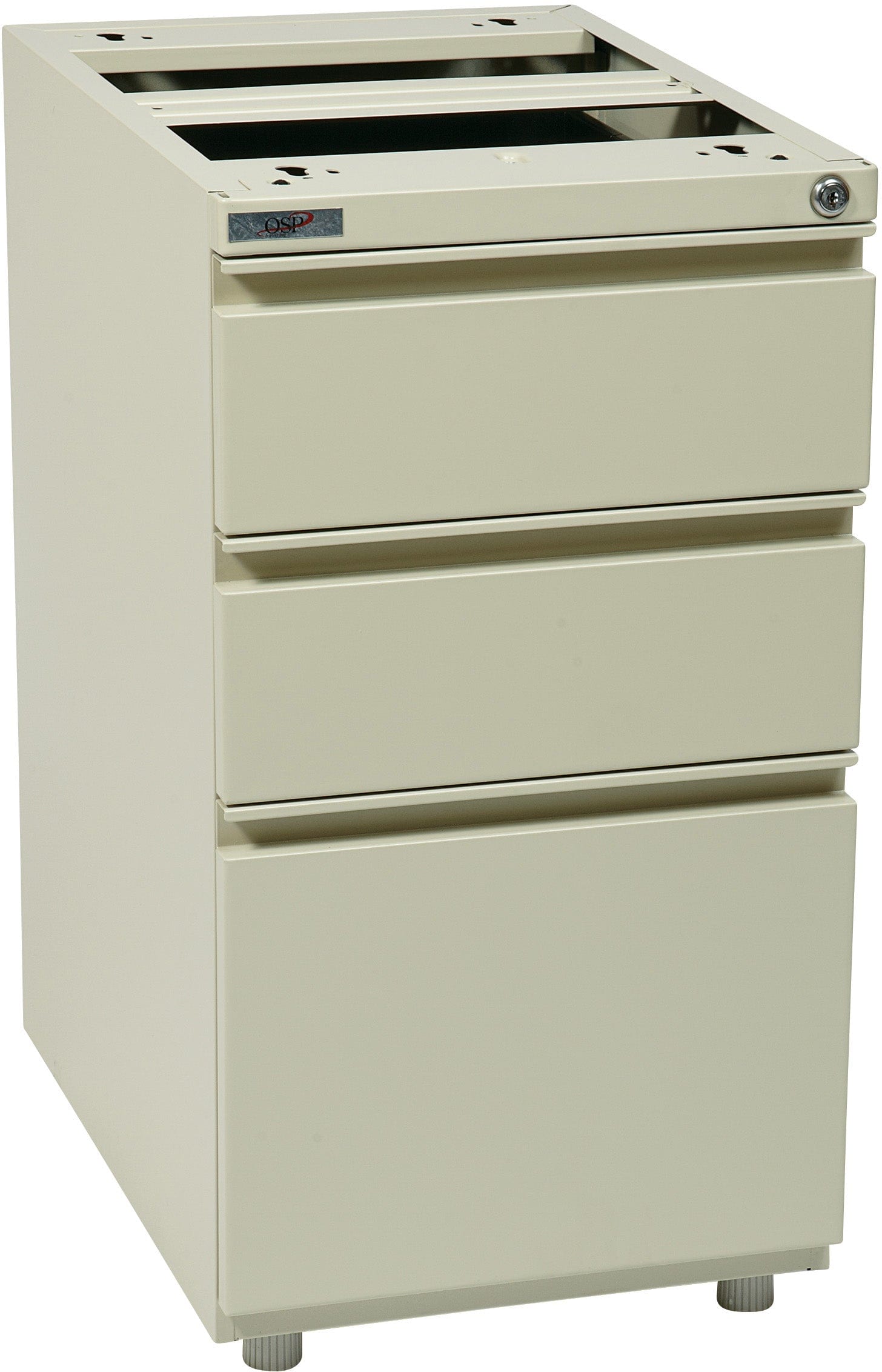 Office Star 22 Open Top Pedestal with Adjustable Glides - Heavy Duty Mobile File Cabinet for Office Organization & Document Storage