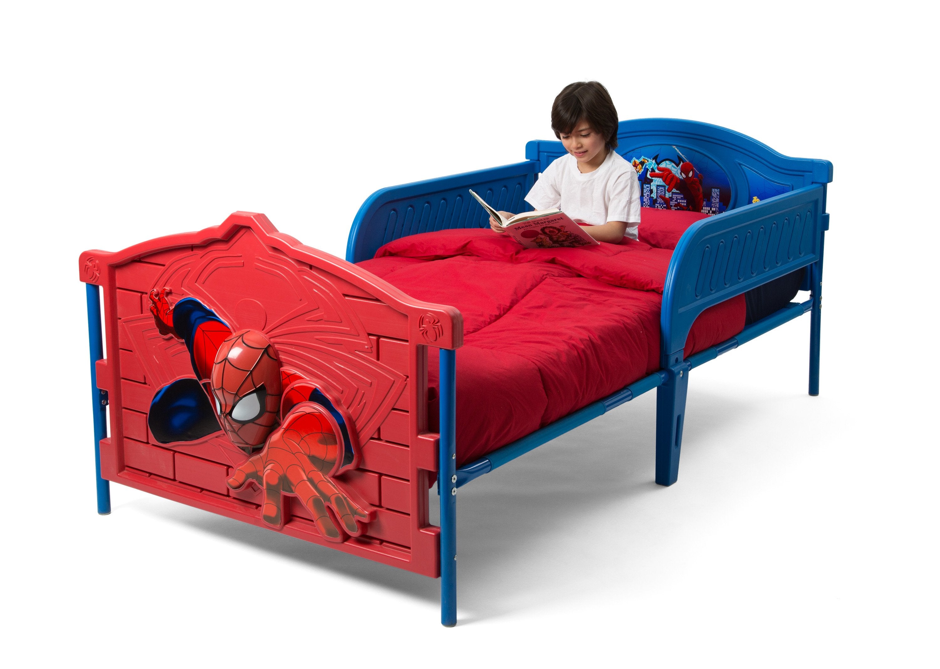 Spider-Man 3D Plastic Twin Bed for Kids - Superhero Themed Bedroom Furniture - Perfect for Marvel Fans' Bedroom Decor & Sleepovers