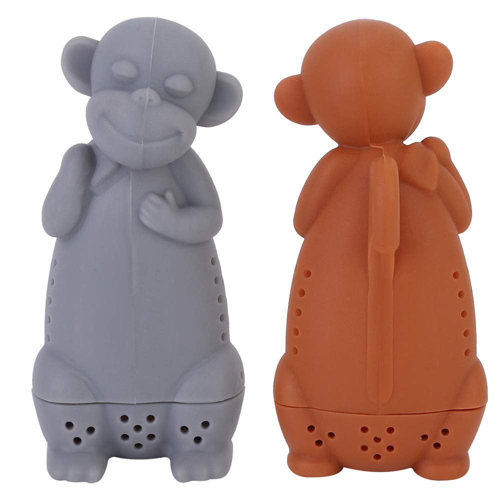 4 Pack Silicone Monkey Tea Infuser - Cute Cartoon Loose Tea Strainer Ball, Reusable Tea Filter for Herbal & Fruit Teas | Perfect for Tea Parties, Gifts & Relaxing with Friends & Family