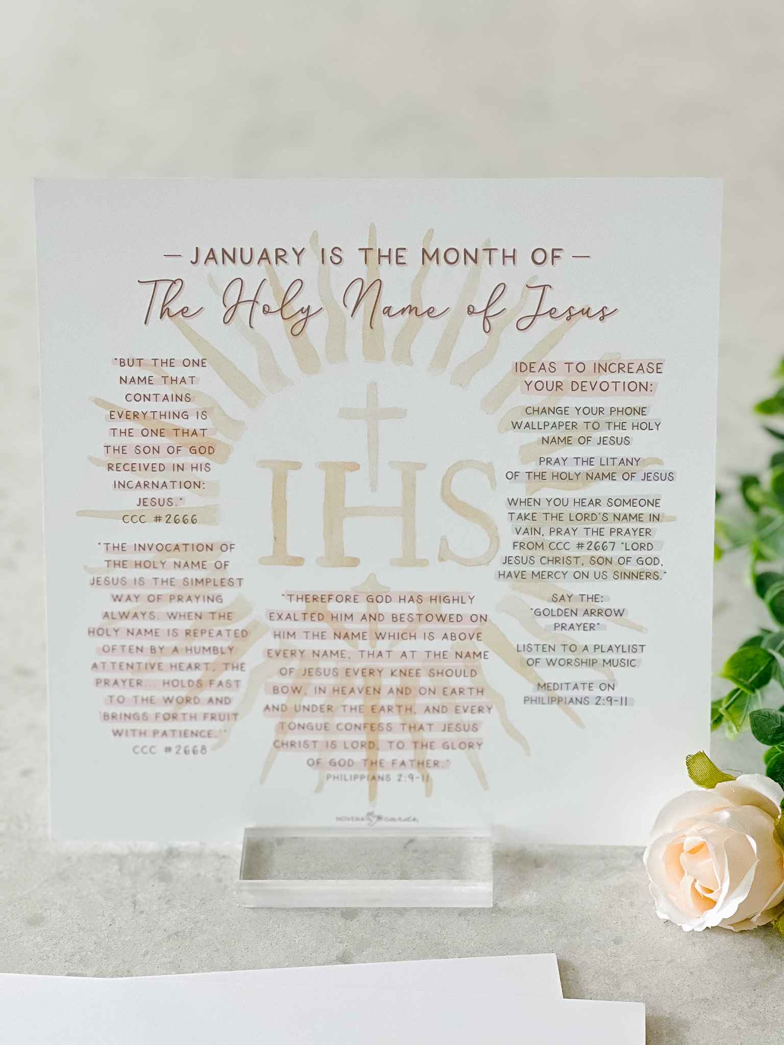 Catholic Monthly Devotion Prints - Religious Wall Art for Home & Church Decor - Perfect for Prayer Rooms, Gifts & Spiritual Inspiration