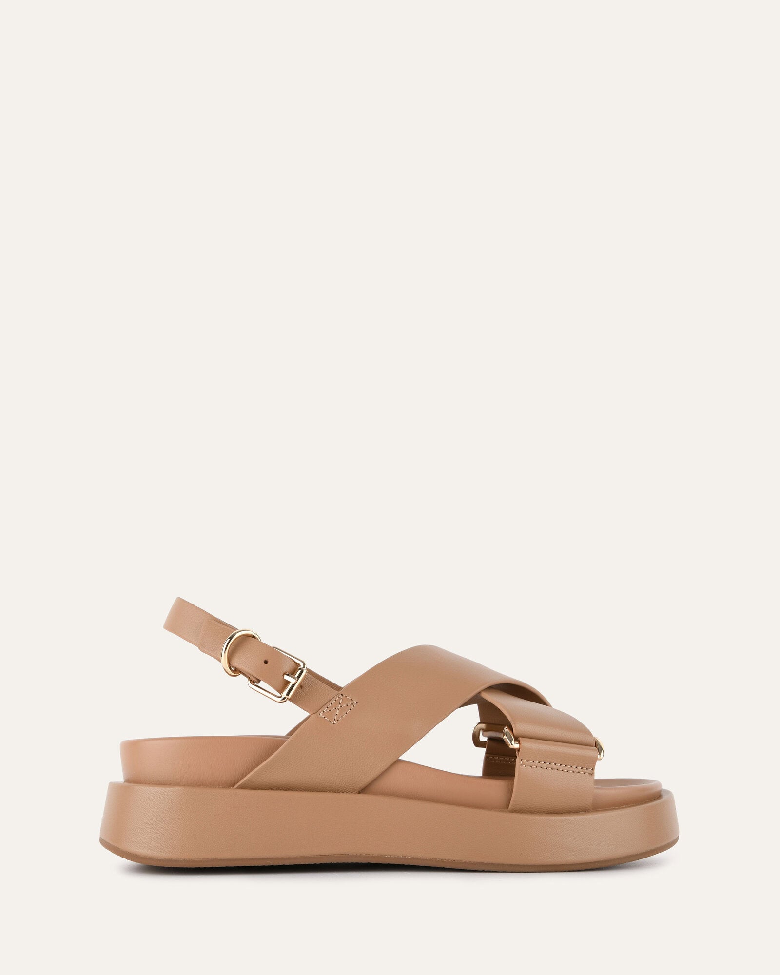 Marley Flat Sandals for Women - Genuine Tan Leather Comfortable Slides - Perfect for Beach, Vacation & Summer Outfits