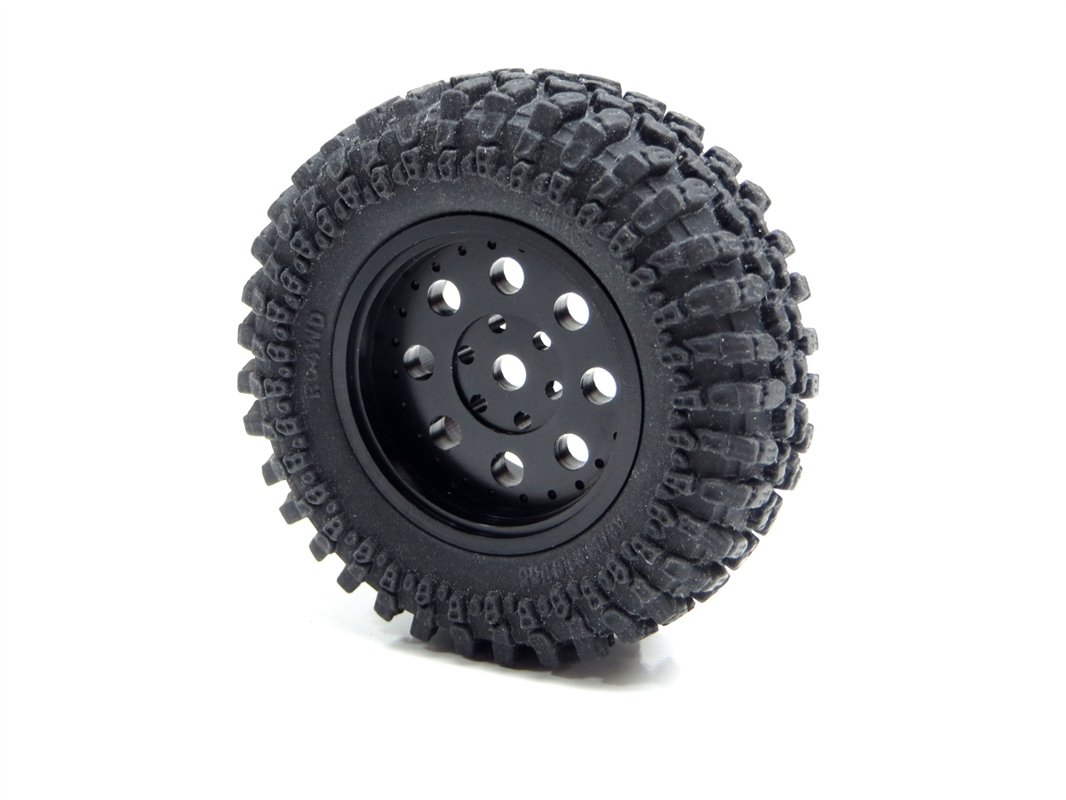 8Trax Micro Crawler Wheels - 4-Pack Black Off-Road RC Car Tires for Rock Crawling & Trail Adventures
