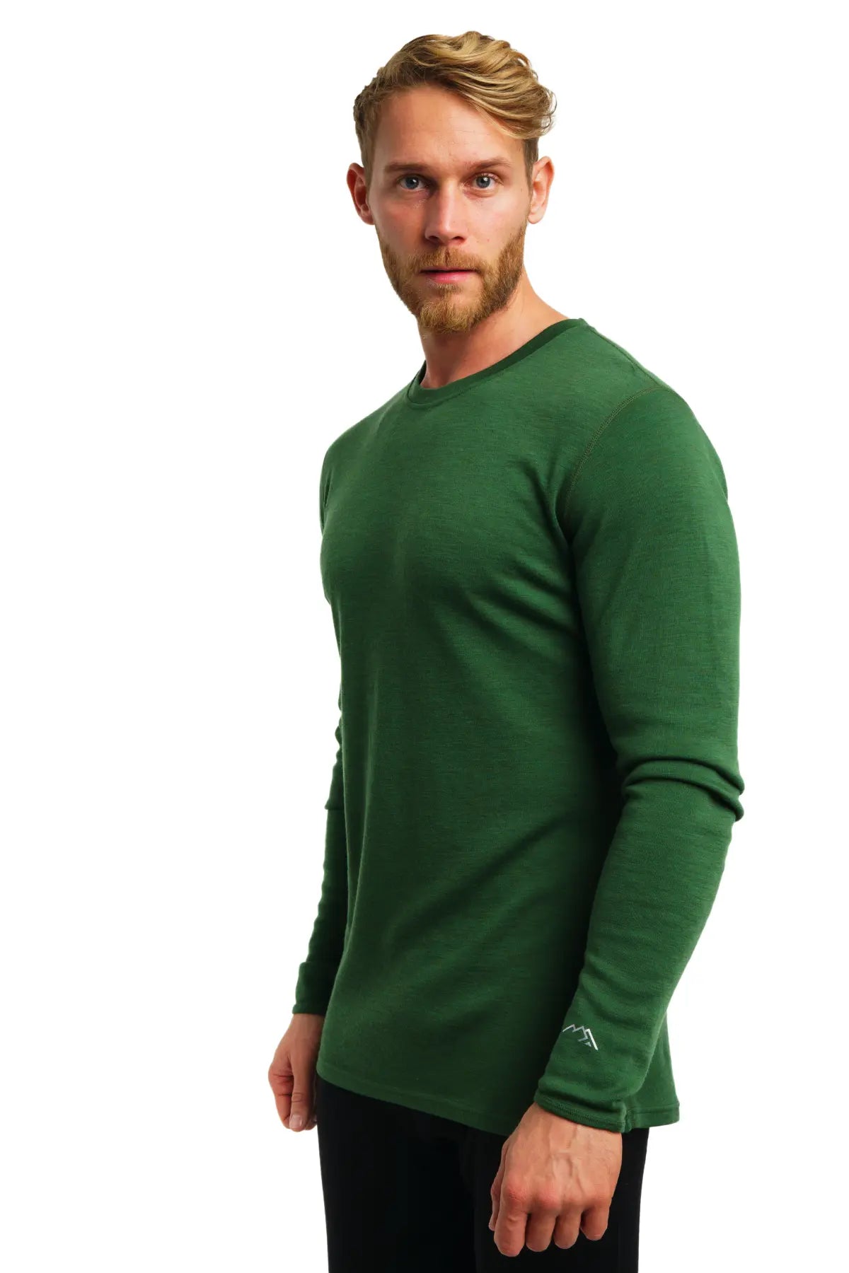 Premium Men's Merino Wool Long Sleeve Base Layer Shirt - 250 GSM Thermal Olive Green for Hiking, Camping & Winter Outdoor Activities