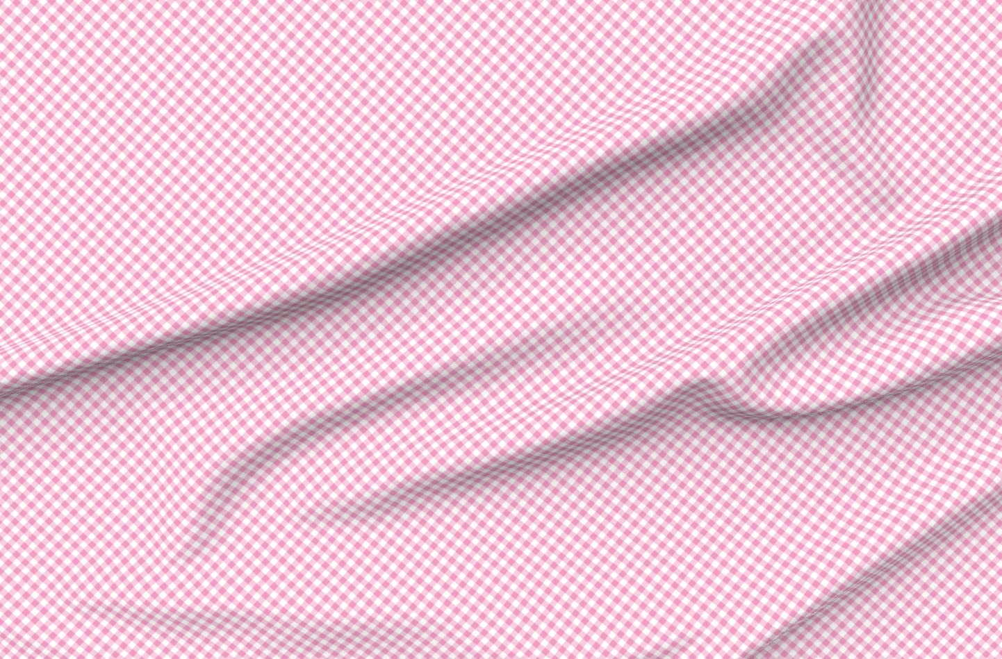 Diagonal Pink Gingham Check Fabric - Small Scale Easter Spring Printed Upholstery Velvet - Fat Quarter for Home Decor, Apparel & DIY Projects | Perfect for Curtains, Pillows, Dresses & Crafting