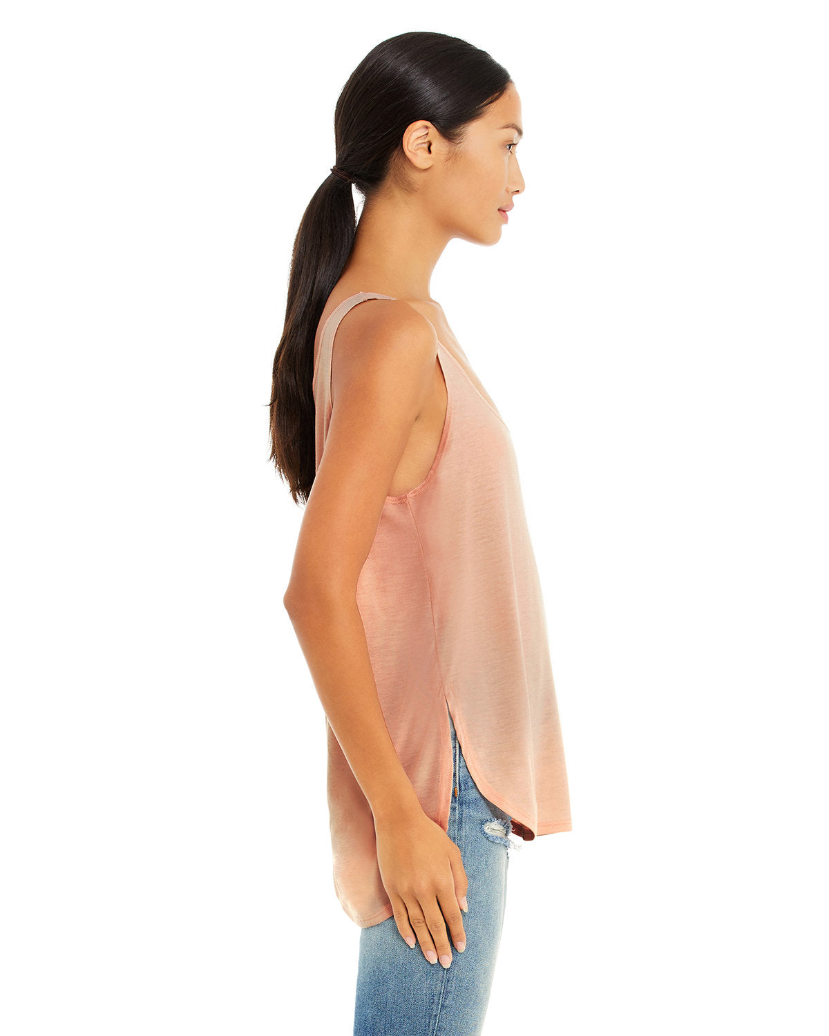 Bella + Canvas B8802 Women's Flowy Side Slit Tank Top - Soft & Lightweight for Yoga, Gym & Summer Outfits