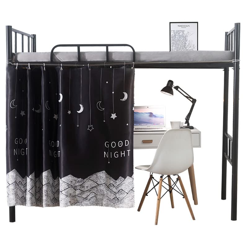 Blackout Bed Canopy for Dorm Bunk Beds - Single Sleeper Privacy Curtain with Dust Protection | Lightproof & Breathable Fabric | Perfect for College Dorm Rooms, Kids' Bunk Beds & Small Space Privacy Solutions