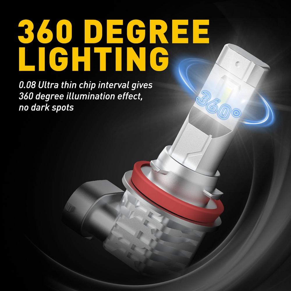 H11 H8 H9 LED Bulbs - High & Low Beam Headlight Conversion Kit + H11 H8 H16 LED Fog Lights - Super Bright 6000K White - Perfect for Cars, Trucks, SUVs - Upgrade Your Night Driving Visibility