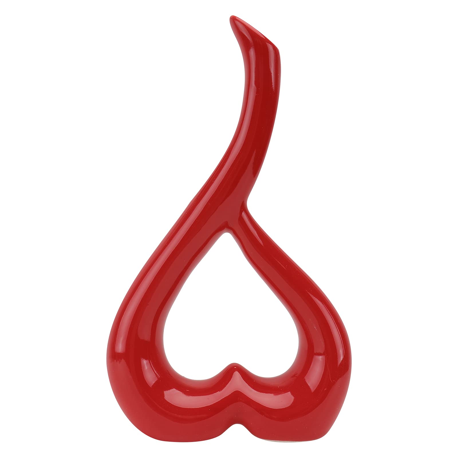 SENTOP Heart-Shaped Ceramic Vase - Decorative Desktop Flower Vase for Home Decor, Living Room, Bedroom - Elegant Red Ceramic Ornament for Wedding, Anniversary & Valentine's Day Gifts