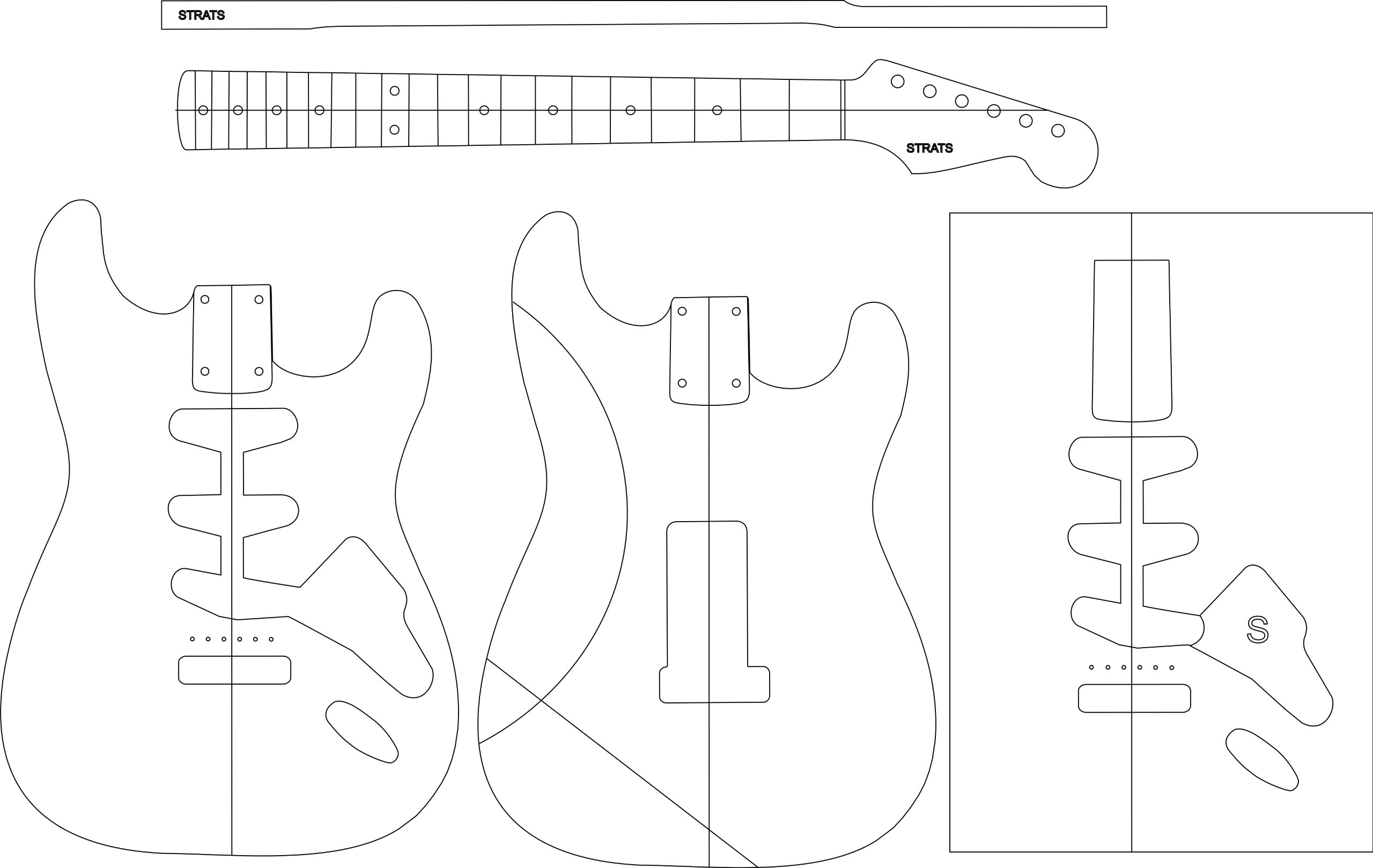 Professional Electric Guitar Routing Template for STRATS - Perfect for DIY Guitar Building & Custom Modifications - Ideal for Luthiers & Musicians