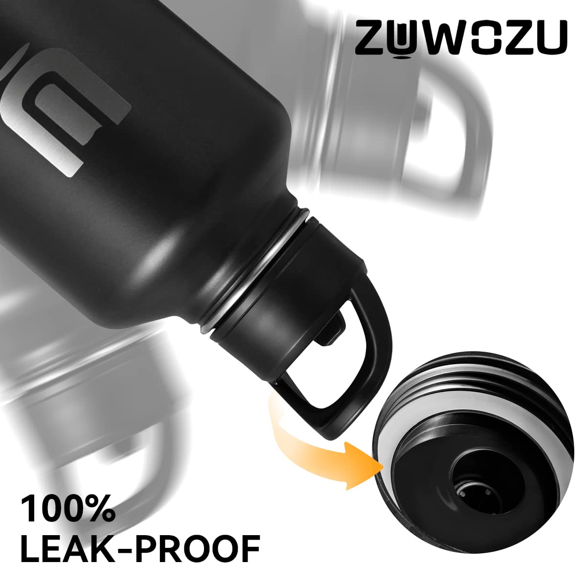 1 Gallon Insulated Stainless Steel Water Bottle with Straw, Spout & Handle - 128oz Large Water Jug for Hot & Cold Drinks - Perfect for Camping, Hiking, Sports, Gym & Outdoor Activities - Black