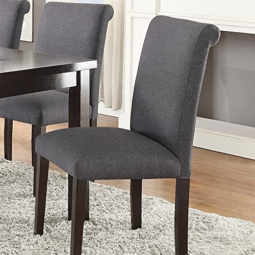 Blue Grey Polyfiber Dining Chairs Set of 2 - Modern Kitchen & Dining Room Seating - Comfortable Leisure Chairs for Home, Office, Restaurant - Perfect for Kitchen, Dining, Bedroom & Living Room - Grey