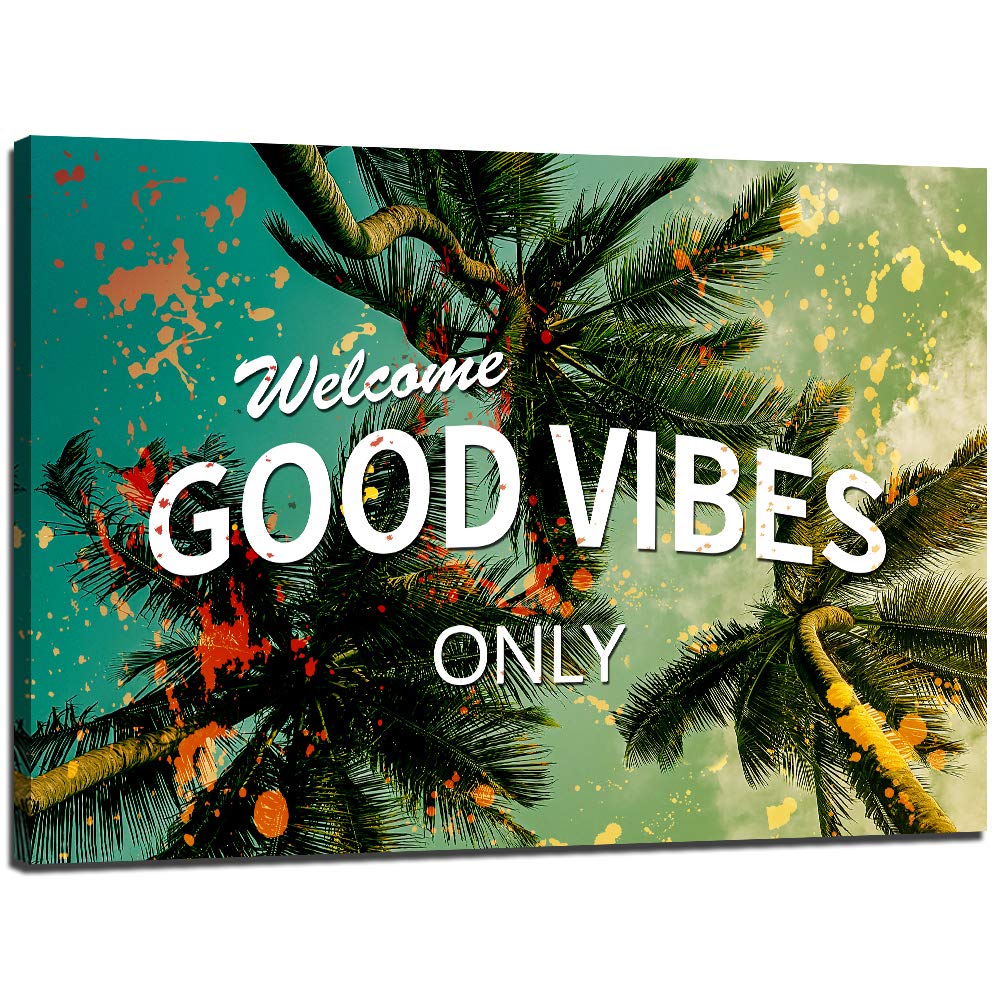 Inspiring Motivational Wall Art Canvas - Good Vibes Only Quote Posters for Office & Classroom Decor (28''H x 40''W) - Perfect for Home, Workspace & School Motivational Decor