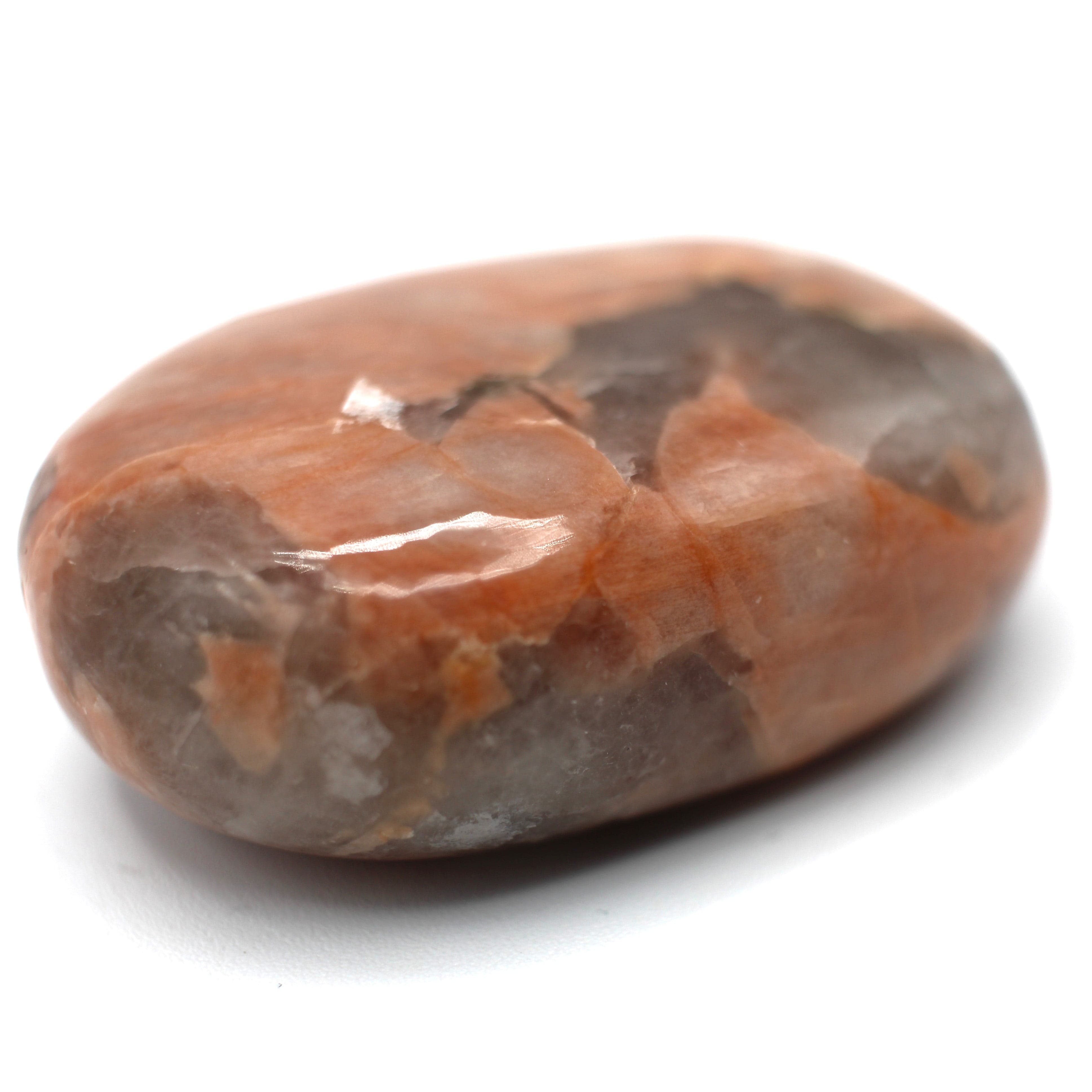 Natural Canadian Peach Moonstone Palm Stone - Healing Crystal for Stress Relief, Meditation & Energy Balancing | Perfect for Reiki, Yoga & Spiritual Practices