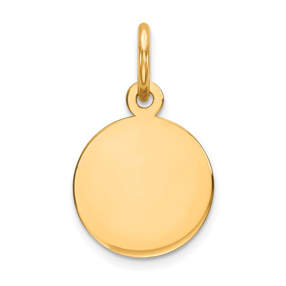 14K Yellow Gold Engravable Disc Charm - .013 Gauge Circular Pendant for Necklace or Bracelet - Perfect for Personalized Jewelry Gifts, Anniversaries & Special Occasions