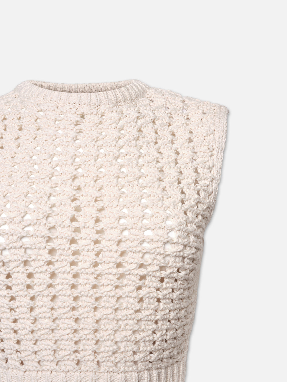 Cream Tape Yarn Sweater Vest for Women - Soft Knit Cardigan for Fall & Winter - Perfect for Office Wear & Casual Outfits