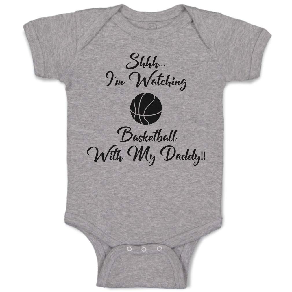 Funny Baby Bodysuit - 'Shhh I'm Watching Basketball with My Daddy' Cute Cotton Onesie for Boys & Girls | Newborn Infant Outfit | Perfect for Game Day, Father-Child Bonding & Family Photos