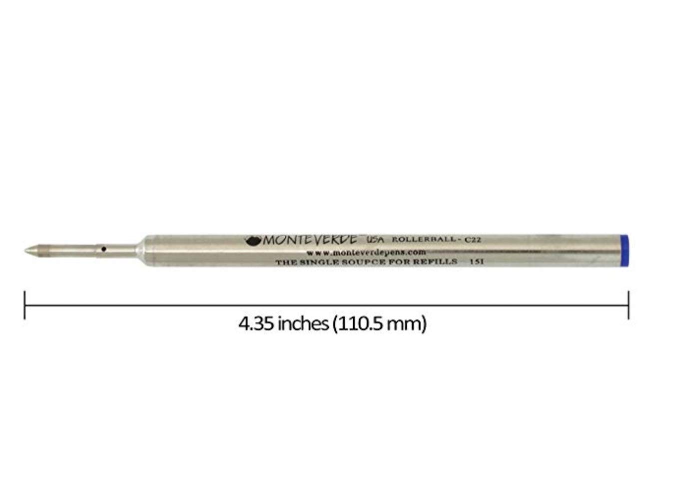 Monteverde Roller Ball Refill for Cross Pens - Fine Point Blue Ink (C223BU) | Smooth Writing Replacement for Office, School & Daily Use
