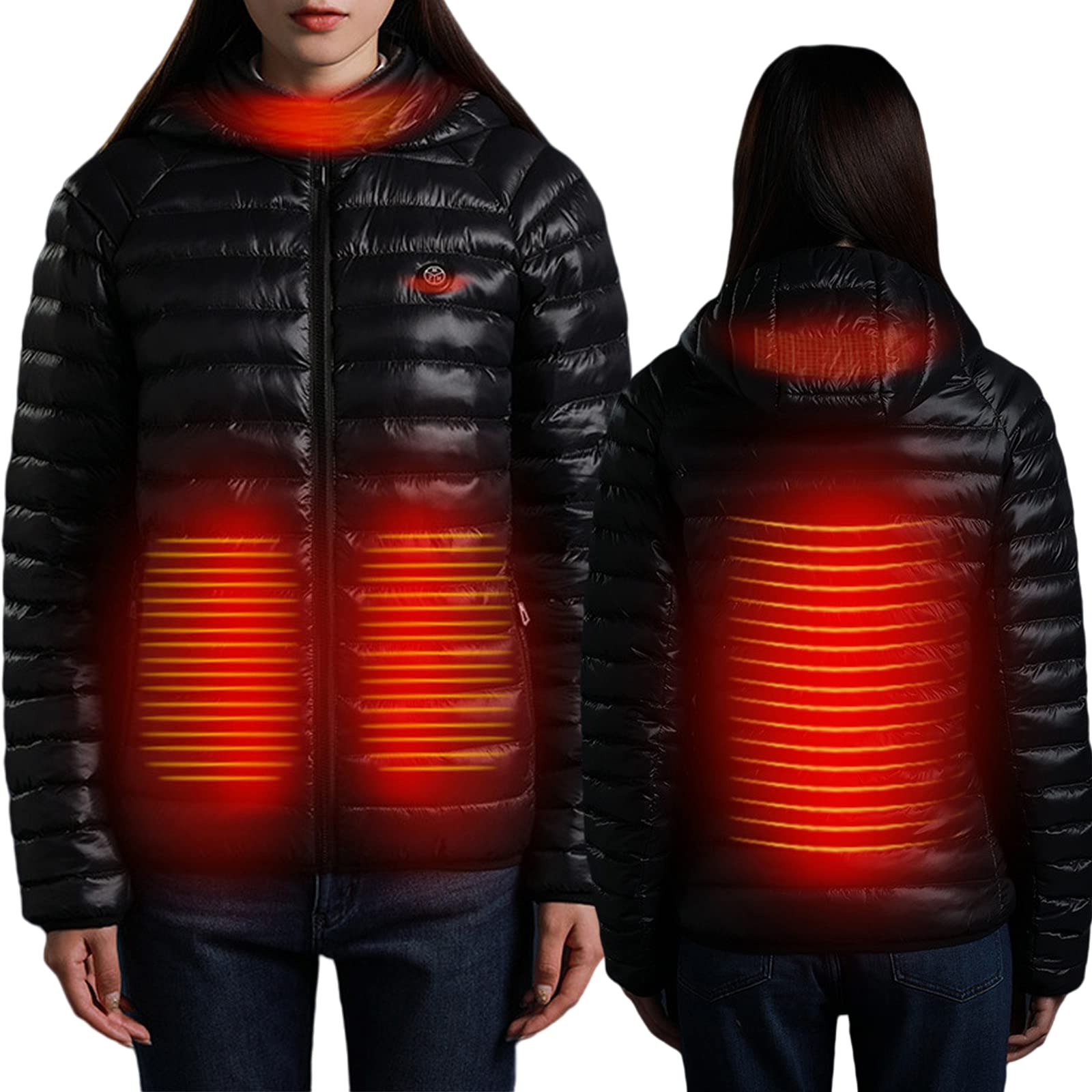 USB Heated Jacket for Women & Men - 3 Temperature Settings Body Warmer Heating Coat | Winter Outdoor Activities, Skiing, Hiking, Camping (Power Bank Not Included)