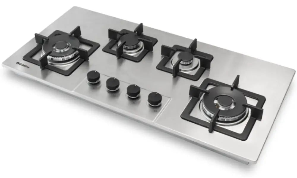 Goldline SAB4GLSS 36-Inch Stainless Steel Gas Cooktop - 4 Burner Natural Gas Stovetop for Professional Kitchen & Home Cooking