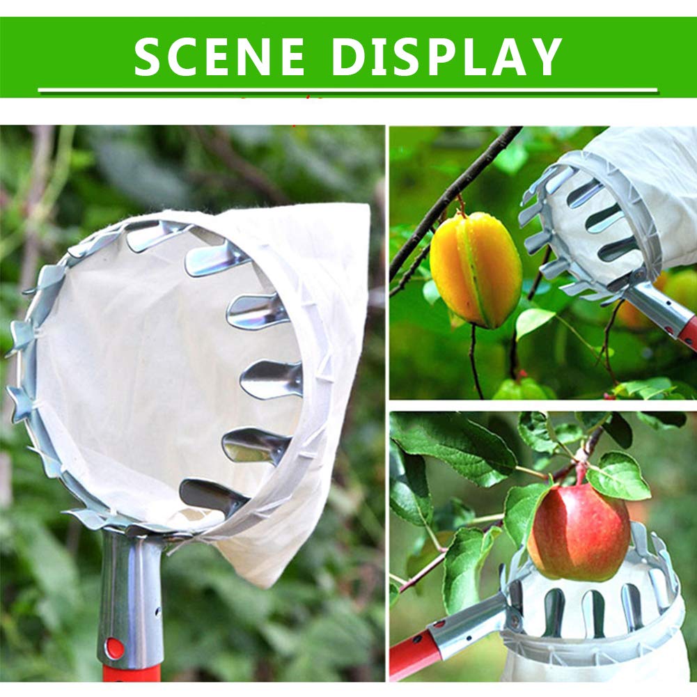 SYCOOVEN 14cm Metal Fruit Picker Basket - Durable Garden Harvesting Tool for Picking Cherries, Pears, Peaches - Portable Agricultural Hardware for Orchard, Farm & Home Gardening (Great for Harvest Season & Fruit Collection)