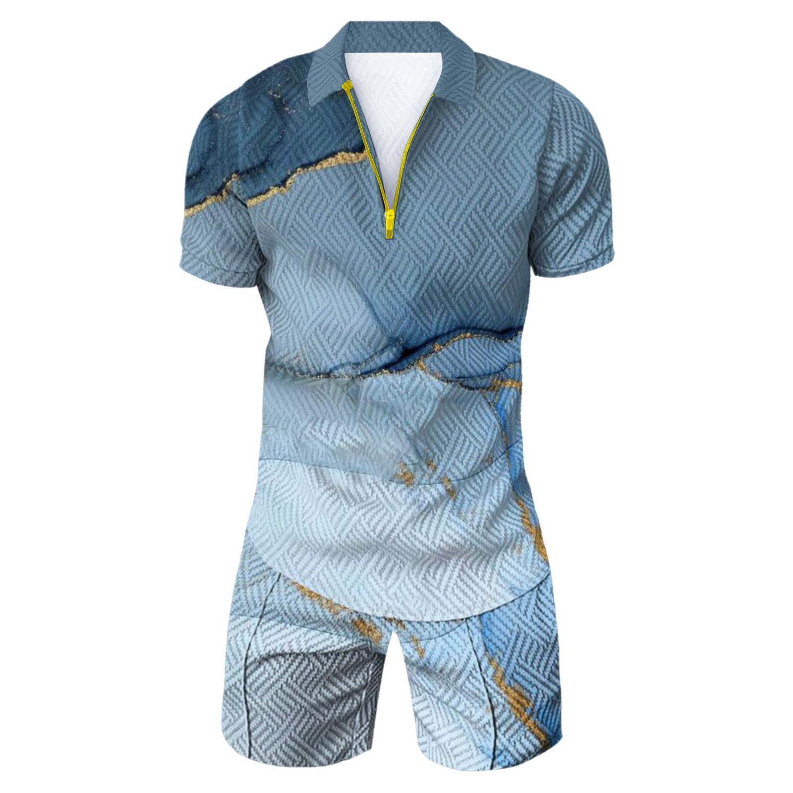 LindoMaker Men's Casual Short Sleeve Crewneck T-Shirt & Shorts Matching Set - Regular Fit Workout Tracksuit with Pockets (2023) | Gym, Running, Travel & Lounge Wear