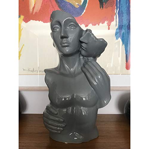 Romantic Couple Ceramic Bust Statue - Elegant Home Decor for Valentine's Day, Wedding Anniversary & Romantic Gifts