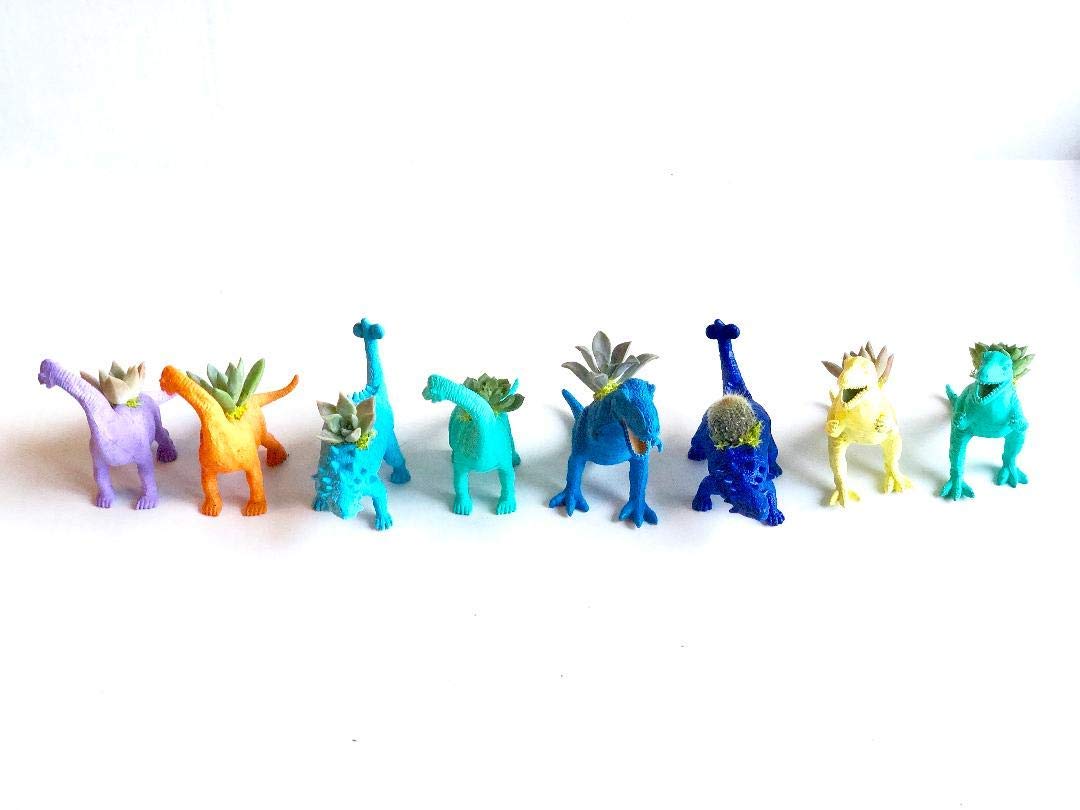 Dinosaur Terrarium Planter - Mini Succulent Planter with Dinosaurs for Home & Office Decor | Perfect for DIY Fairy Garden, Kids Room, and Desk Decorations