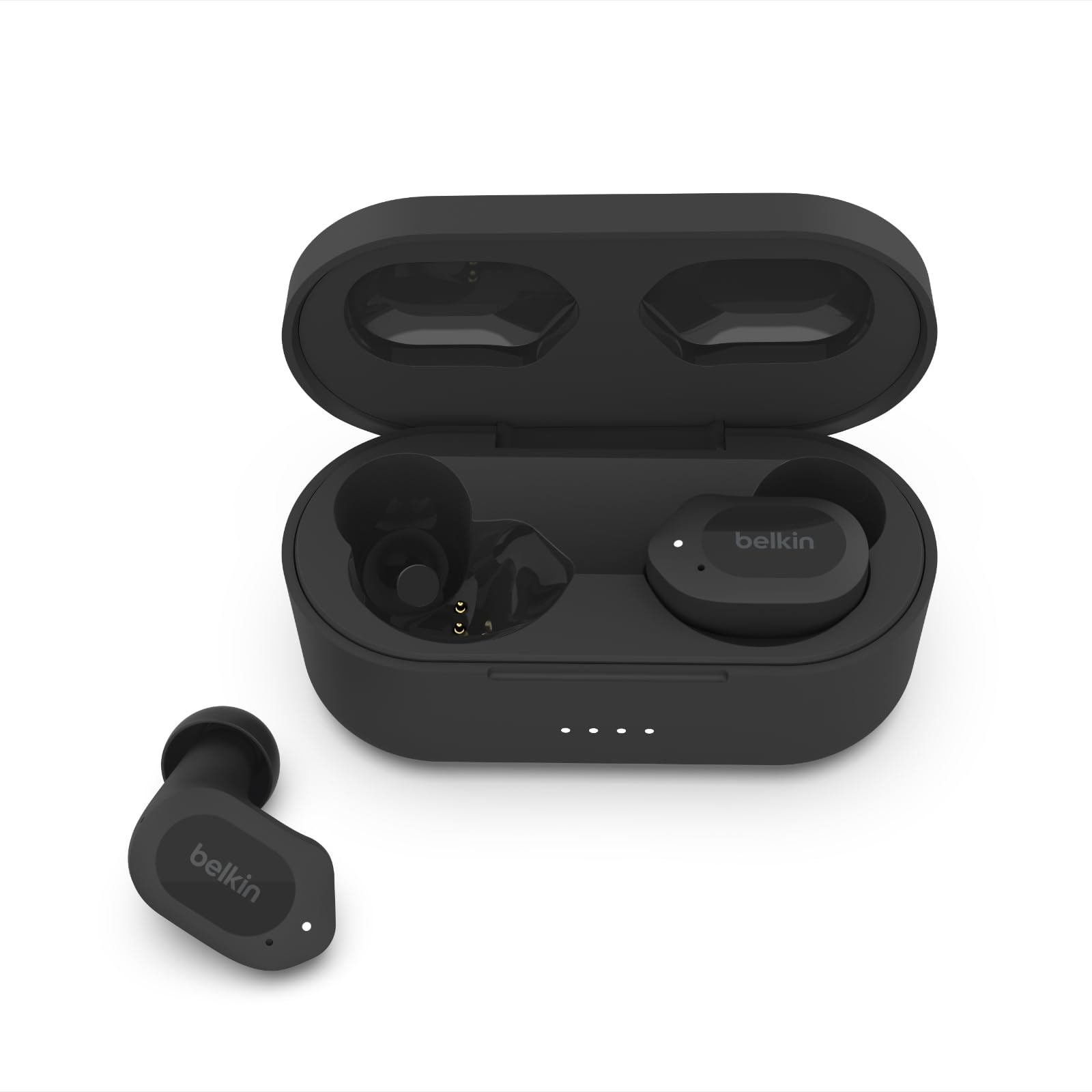 Belkin SOUNDFORM Play True Wireless Earbuds - Bluetooth 5.0 Headphones with 3 EQ Presets, IPX5 Waterproof, 38H Playtime for iPhone, Samsung Galaxy, Google Pixel & Android - Black | Perfect for Gym, Running, Workouts & Daily Commute