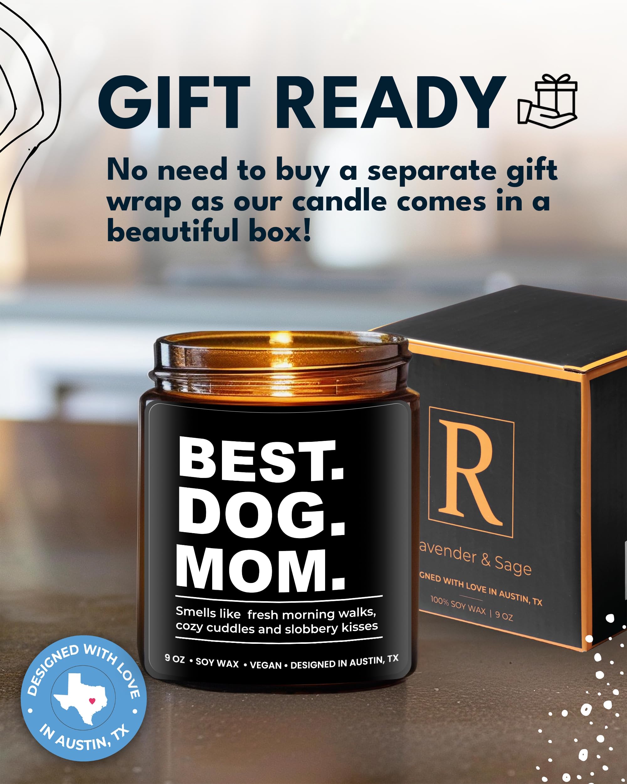 Funny Best Dog Mom Soy Candle - Unique Gifts for Dog Lovers Women | Birthday, Mother's Day & Christmas Present Ideas | Perfect for Home Decor, Relaxation & Pet Lover Gifts