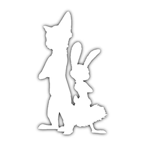 Zootopia Waterproof Decal Stickers - Judy Hopps & Nick Wilde Fox Rabbit Design - Perfect for Cars, Walls, Laptops, Bottles, Skateboards & Phones - Great Gift for Kids, Teens & Disney Fans - Fun Room Decor & Personalization Accessories