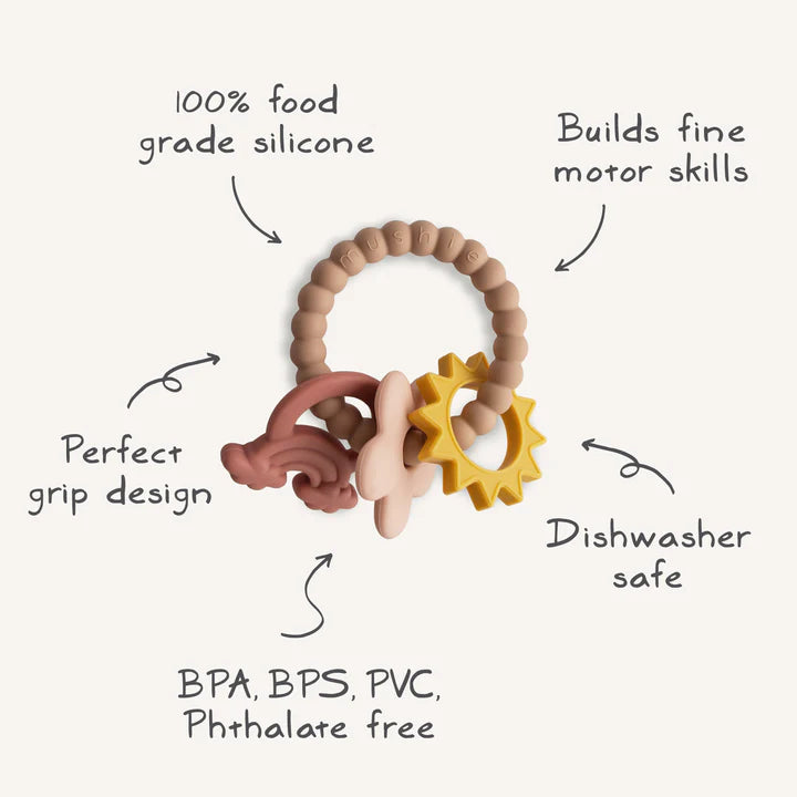 Organic Baby Teething Ring - Natural Soothing Relief for Infants & Toddlers - BPA-Free, Safe for Chewing - Perfect for Home, Travel & Daycare Use