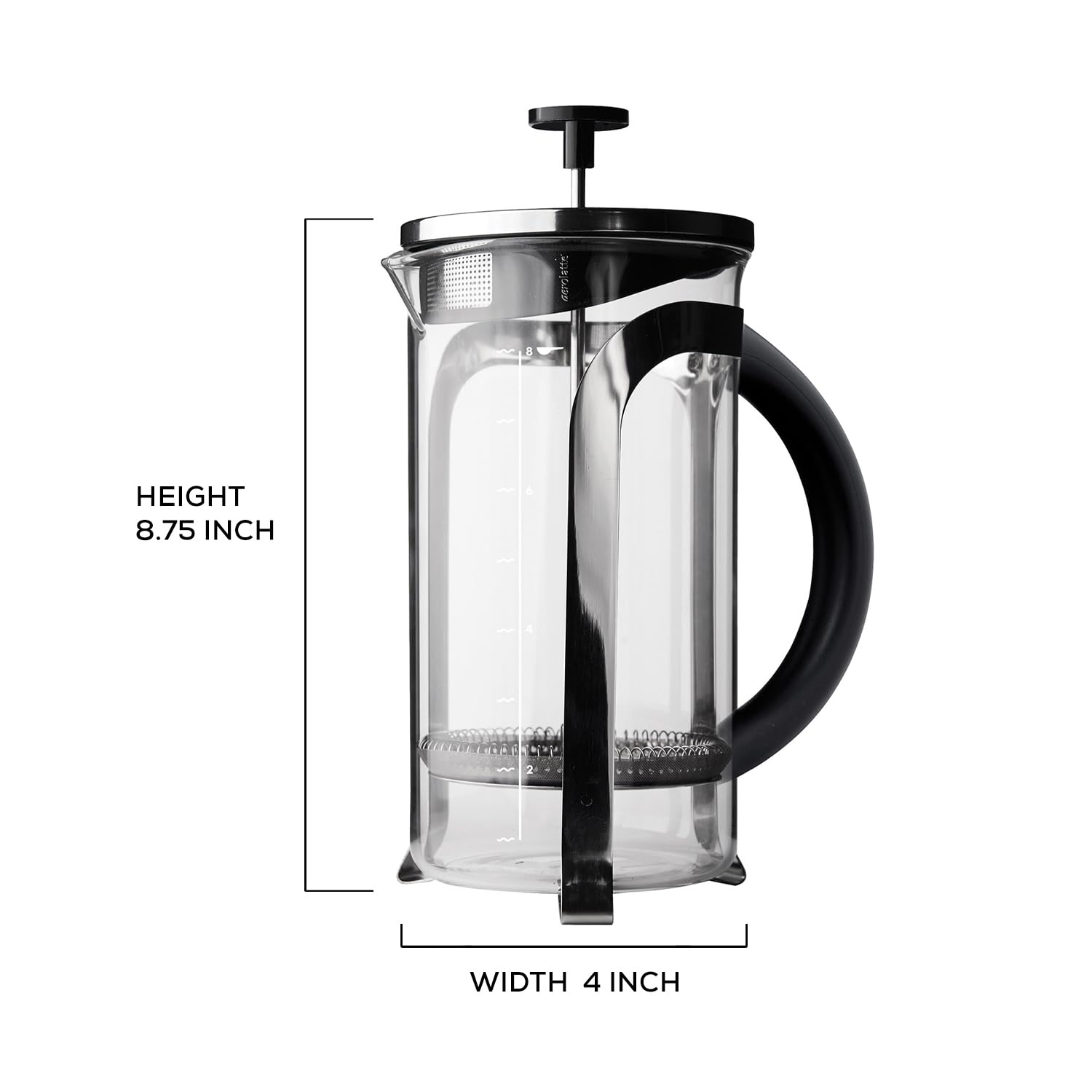 Aerolatte 8-Cup French Press Coffee Maker, 34-Ounce Stainless Steel Coffee Press for Home, Office & Camping - Perfect for Brewing Rich, Bold Coffee