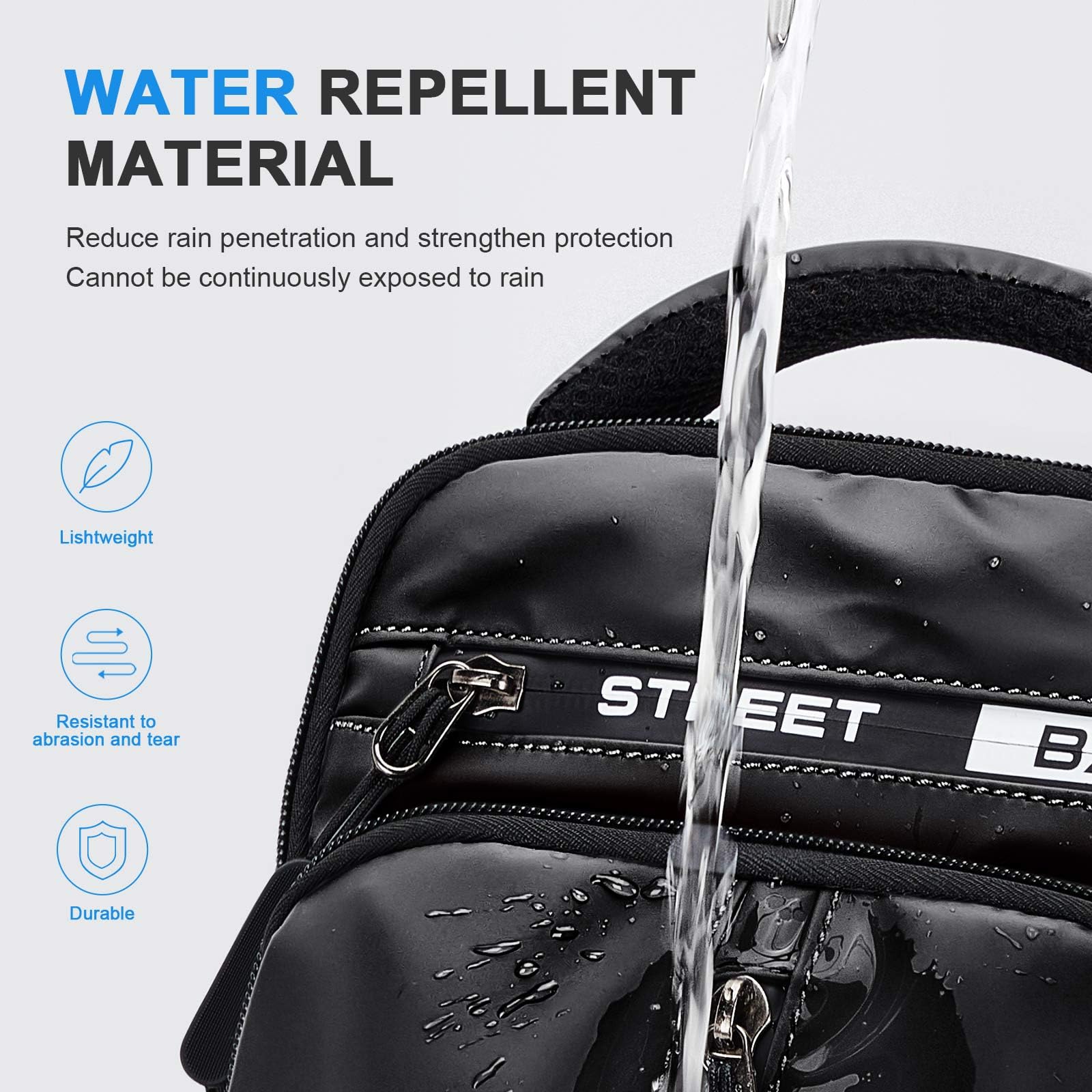 Large Black Sling Bag for Men & Women - Anti-Theft Crossbody Backpack with USB Port for Travel, Hiking, Gym & Outdoor Sports | Perfect for Motorcycle Riding, Casual Use & Daily Commute
