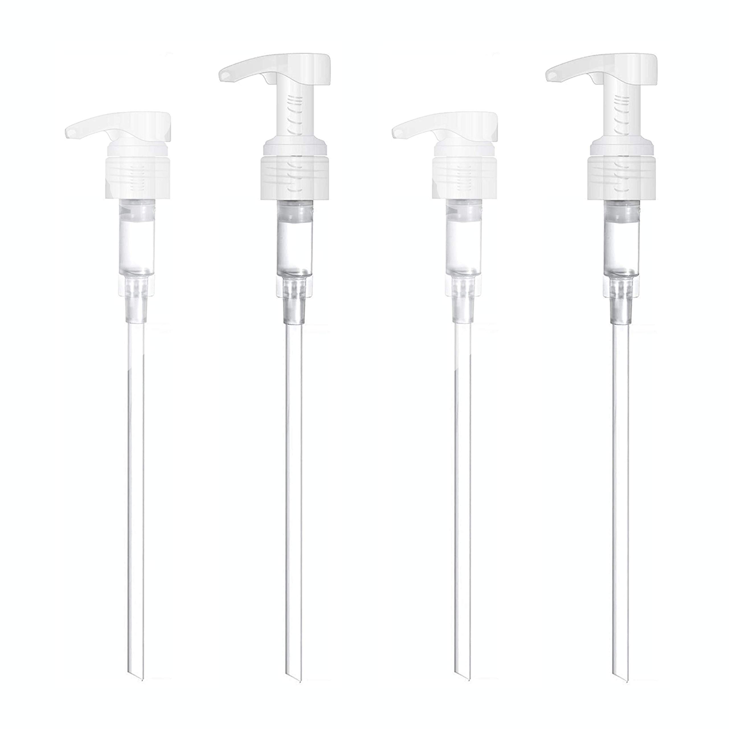 4-Pack Universal Pump Dispenser for Shampoo, Conditioner & Lotion Bottles - Rust-Free Plastic Dispenser Fits 1L (33.8oz) Containers - Perfect for Bathroom, Salon & Travel Use
