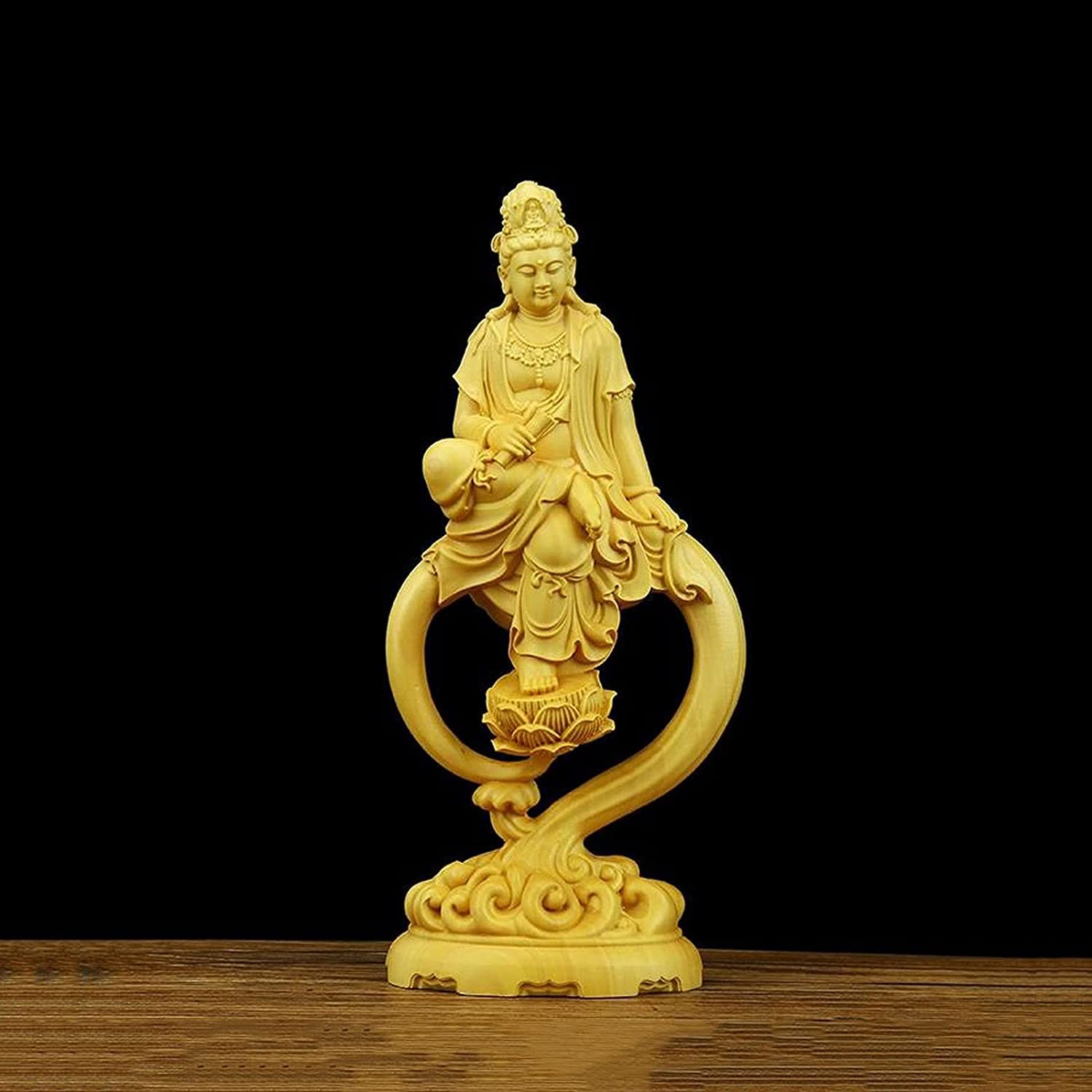 Meditating Wood Buddha Statue - Handcrafted Home & Garden Decor for Office, Bookshelf, Yard - Zen Meditation Sculpture for Indoor & Outdoor Spiritual Decorations