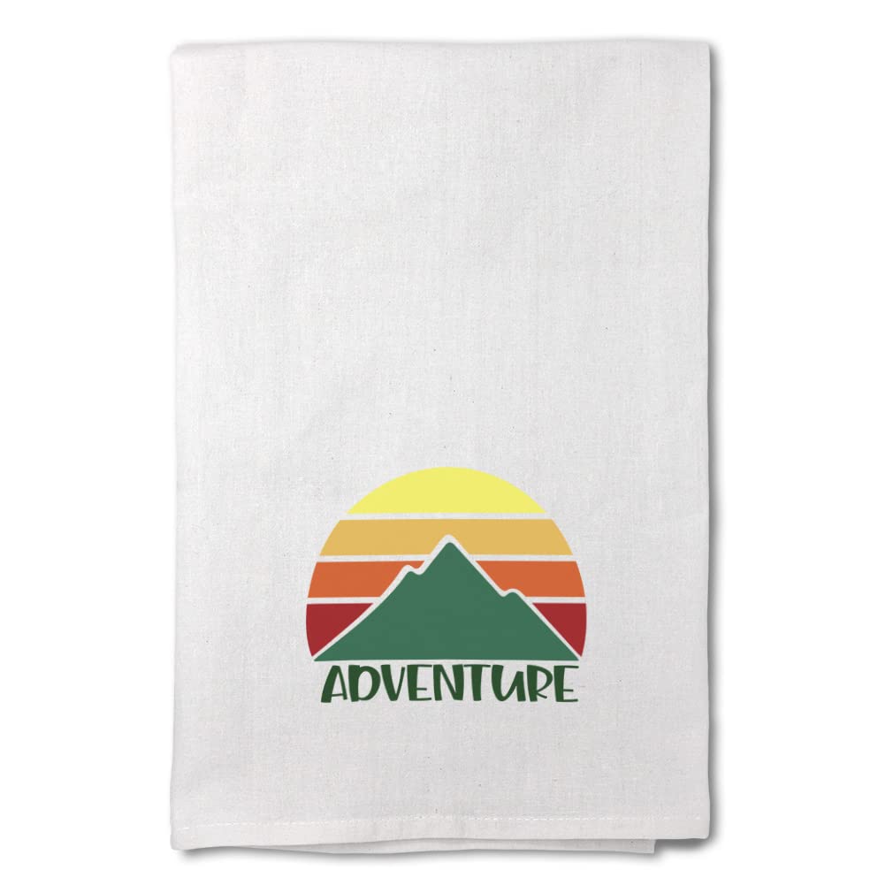 Stylish Printed Mother's Day Kitchen Towels - Sun Mountain Camping Design - Absorbent Flour Sack Dish Towels for Cooking, Cleaning & Home Decor