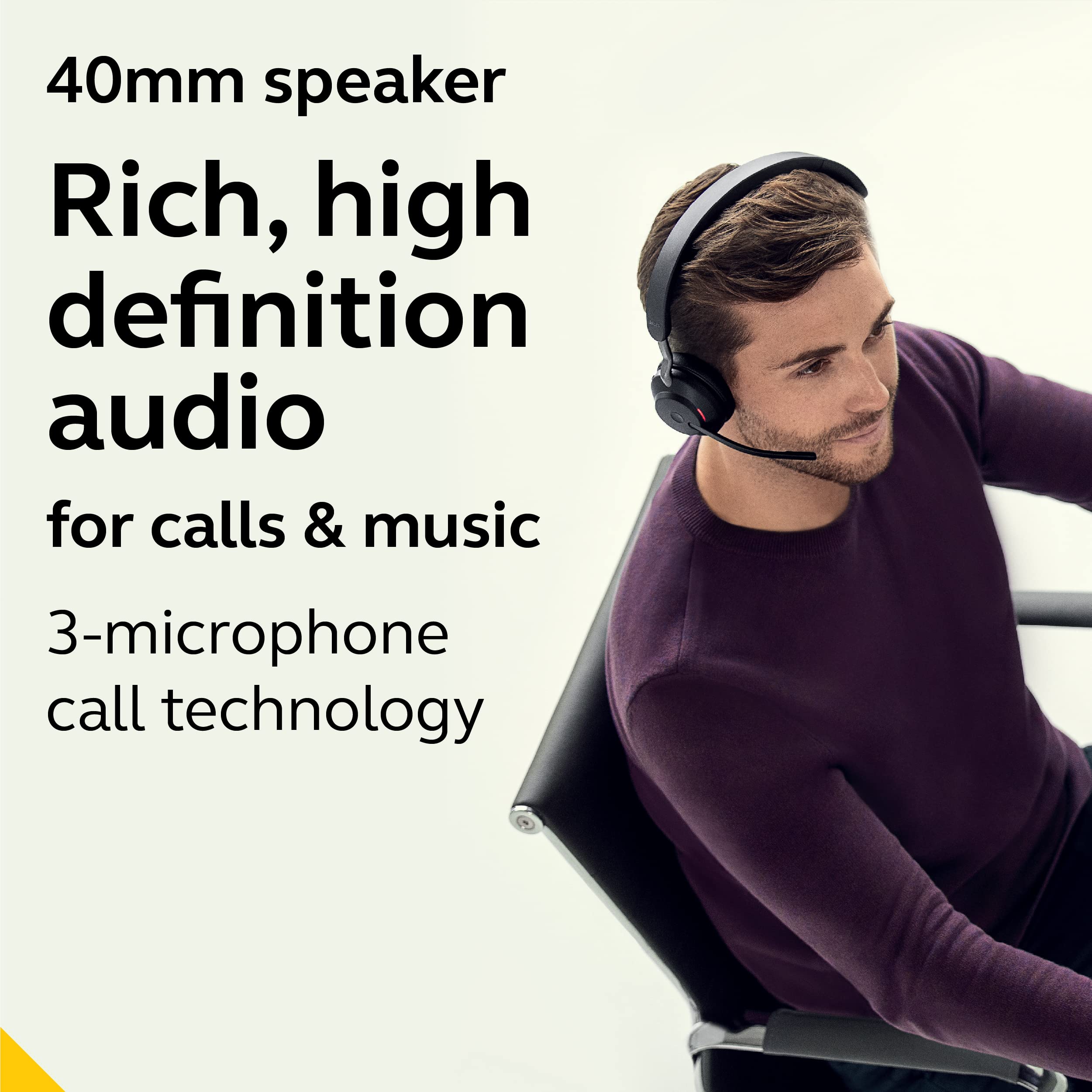 Jabra Evolve2 65 UC Wireless Mono Headset with Link380a (Black) - Bluetooth Headphones for Calls & Music, 37H Battery Life, Passive Noise Cancelling - Perfect for Office, Remote Work & Conference Calls