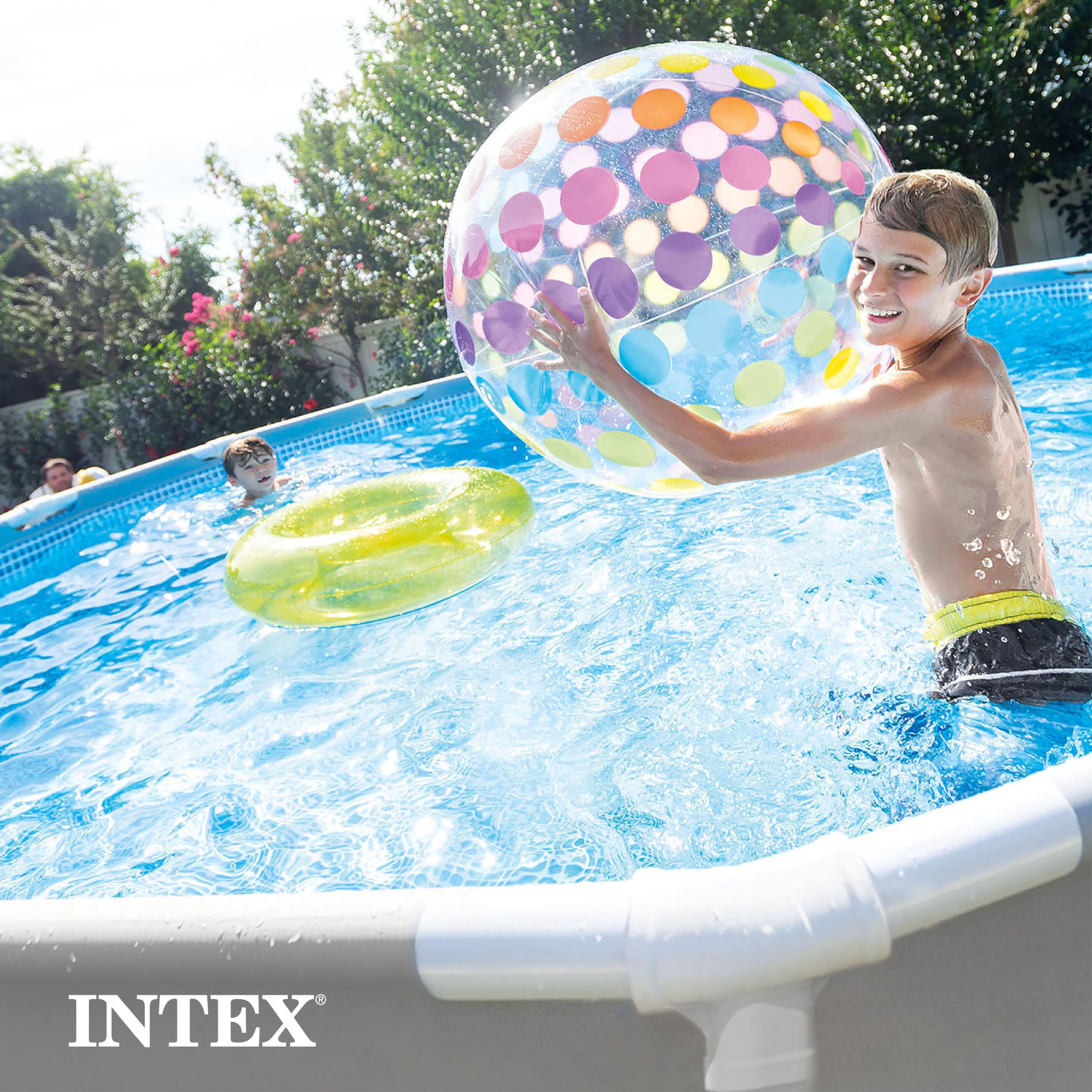 INTEX 26701EH 10ft x 30in Prism Frame Above Ground Swimming Pool Set with 330 GPH Filter Pump & Removable Ladder - Perfect for Backyard, Family Fun, Summer Cooling and Outdoor Parties