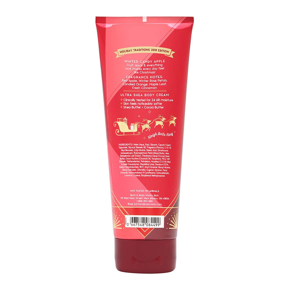 Bath & Body Works Winter Candy Apple Ultra Shea Body Cream - 8 oz Moisturizing Lotion for Dry Skin | Perfect for Winter Hydration & Holiday Gifting