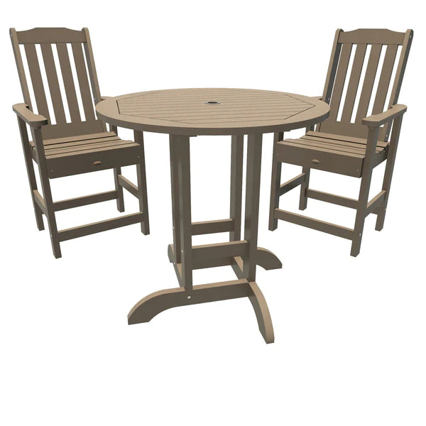 Lehigh 3-Piece Round Counter Height Outdoor Patio Dining Set with Weather-Resistant Chairs - Perfect for Backyard, Garden, and Poolside Entertaining