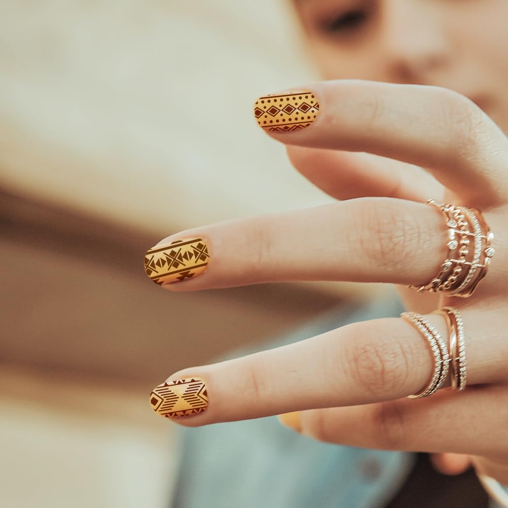 3pcs Geometric Texture Nail Art Stamping Plates - 36 Unique Aztec, Tribal & Persian Patterns for DIY Nail Design - Professional Salon Quality Manicure Tools for Creative Nail Art & Home Beauty Care