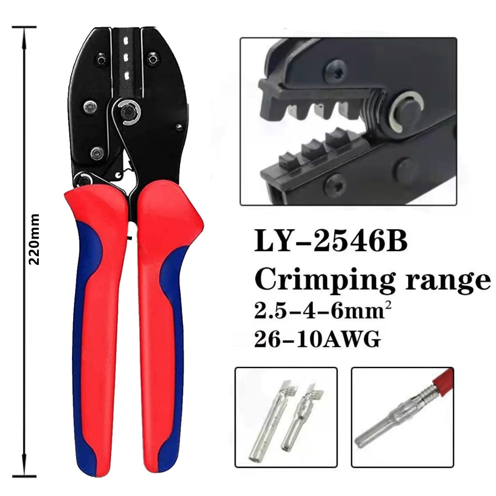 Premium Solar Crimper Tool for MC4 Connectors - Compatible with 2.5/4.0/6.0 mm² PV Cables | Includes Wire Stripper & Cutter | Ideal for Solar Panel Installation & Maintenance